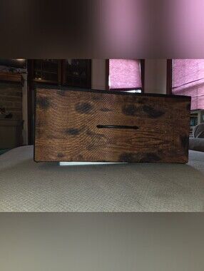 Rustic Brown Cube Storage Bin, Wood Print Front 18" L x 11" W x 8½" collapsible